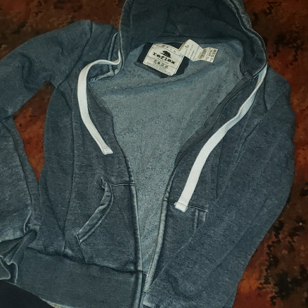 A gray soft sweatshirt